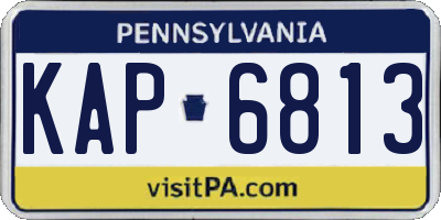 PA license plate KAP6813