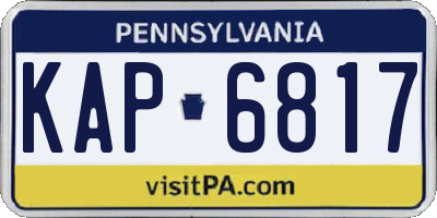 PA license plate KAP6817