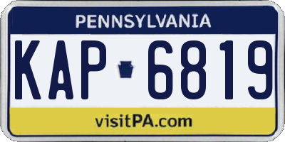 PA license plate KAP6819