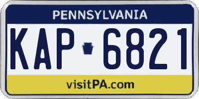 PA license plate KAP6821