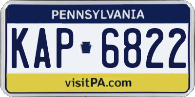 PA license plate KAP6822