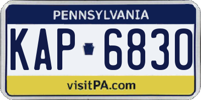 PA license plate KAP6830