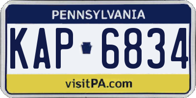 PA license plate KAP6834