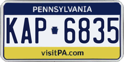 PA license plate KAP6835