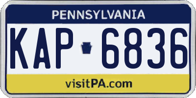 PA license plate KAP6836