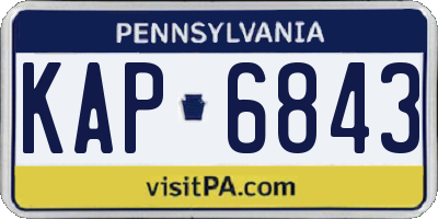 PA license plate KAP6843