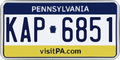 PA license plate KAP6851