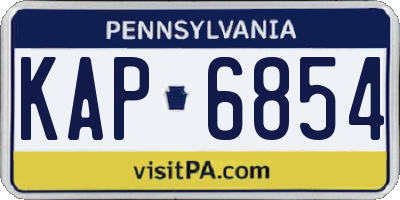 PA license plate KAP6854