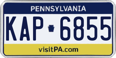 PA license plate KAP6855