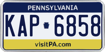 PA license plate KAP6858