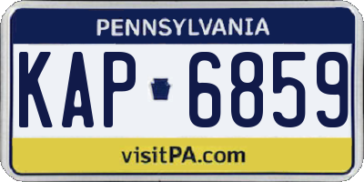 PA license plate KAP6859