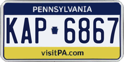 PA license plate KAP6867