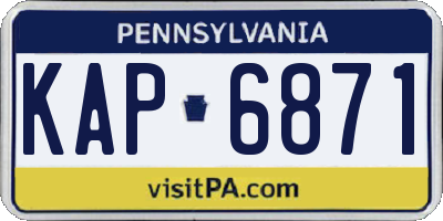 PA license plate KAP6871