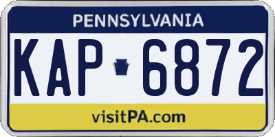 PA license plate KAP6872