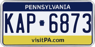 PA license plate KAP6873