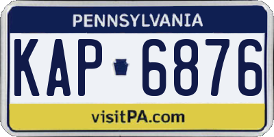 PA license plate KAP6876