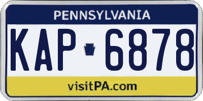 PA license plate KAP6878