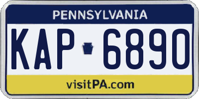 PA license plate KAP6890