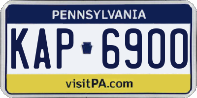 PA license plate KAP6900