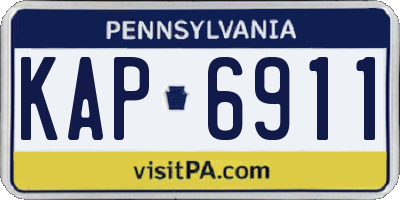 PA license plate KAP6911