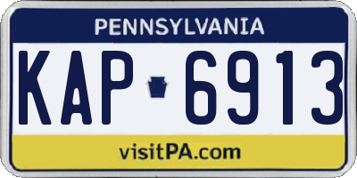 PA license plate KAP6913
