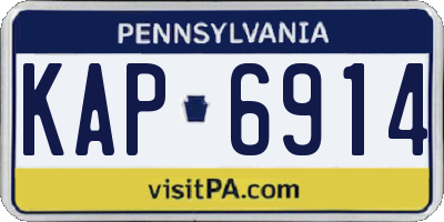 PA license plate KAP6914
