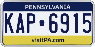 PA license plate KAP6915