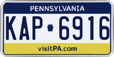 PA license plate KAP6916