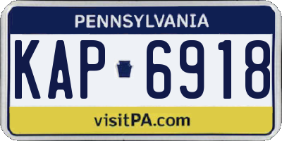 PA license plate KAP6918