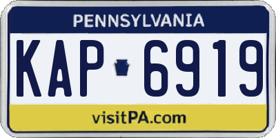 PA license plate KAP6919
