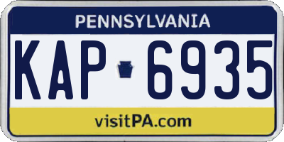 PA license plate KAP6935