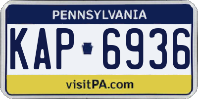 PA license plate KAP6936