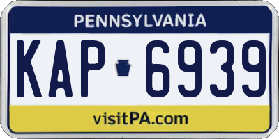PA license plate KAP6939