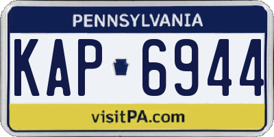PA license plate KAP6944