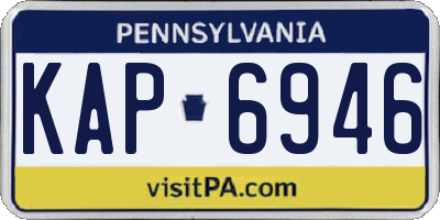 PA license plate KAP6946