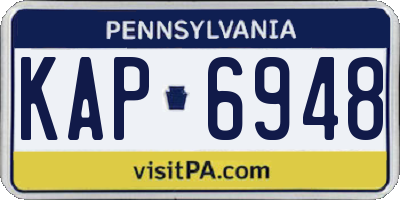 PA license plate KAP6948