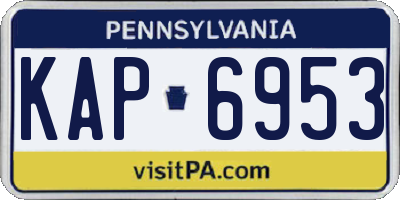 PA license plate KAP6953