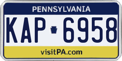 PA license plate KAP6958