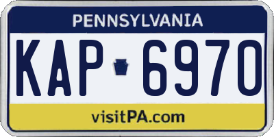 PA license plate KAP6970