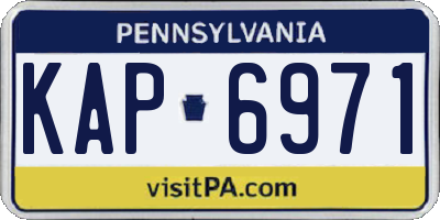 PA license plate KAP6971
