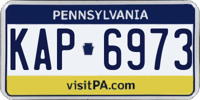 PA license plate KAP6973