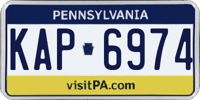 PA license plate KAP6974