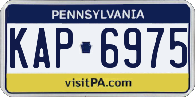 PA license plate KAP6975