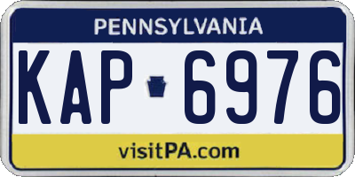 PA license plate KAP6976