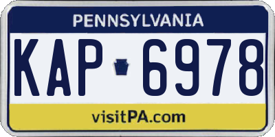 PA license plate KAP6978