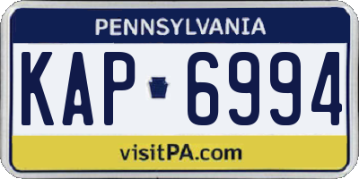 PA license plate KAP6994