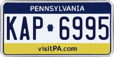 PA license plate KAP6995