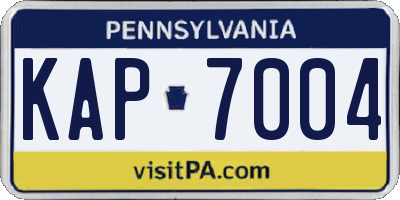 PA license plate KAP7004