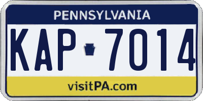 PA license plate KAP7014