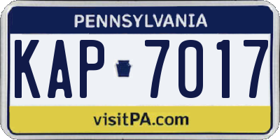 PA license plate KAP7017